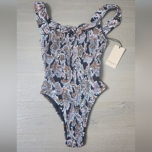 Scotch & Soda Smocked Floral One Piece Bathing Suit S/M
